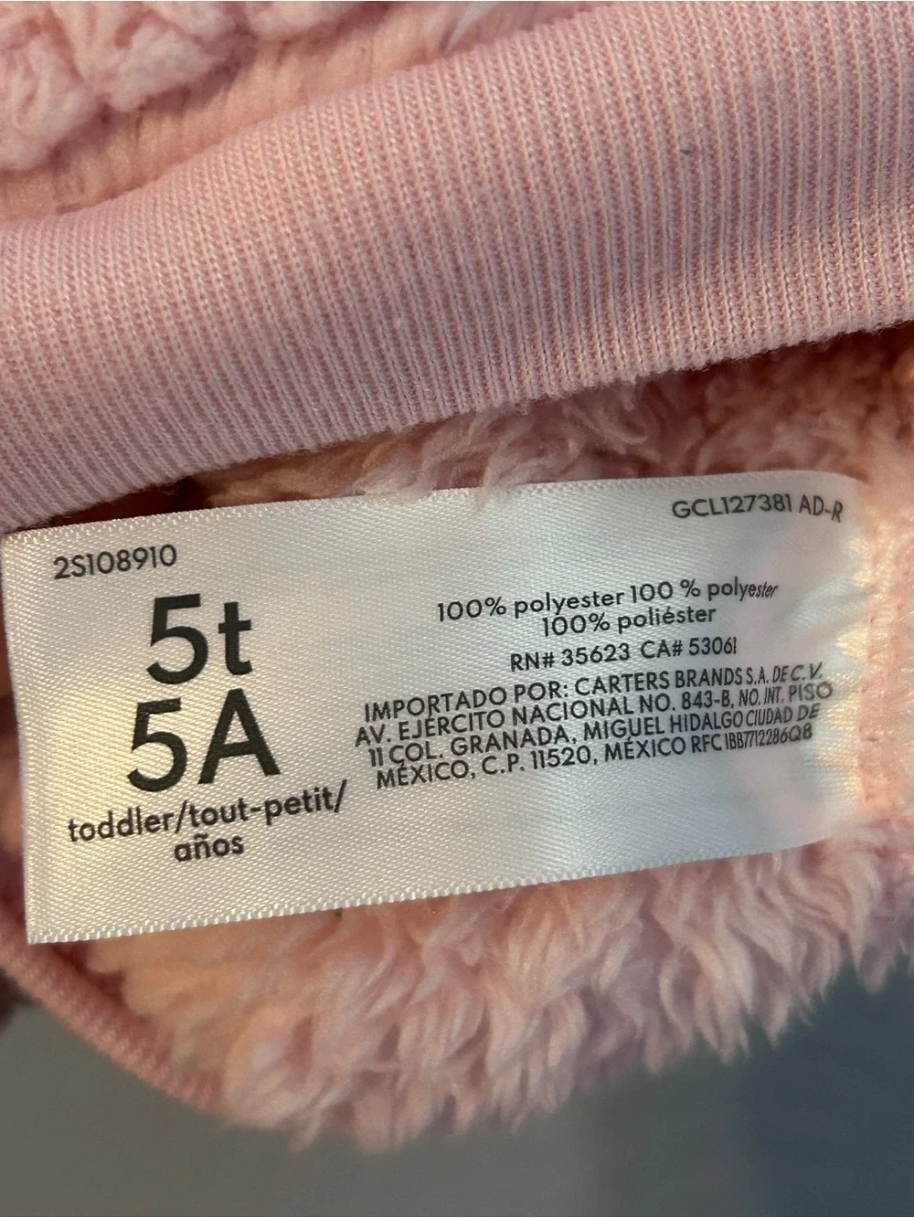 Carter's Plush Pink Sherpa Hooded Pullover